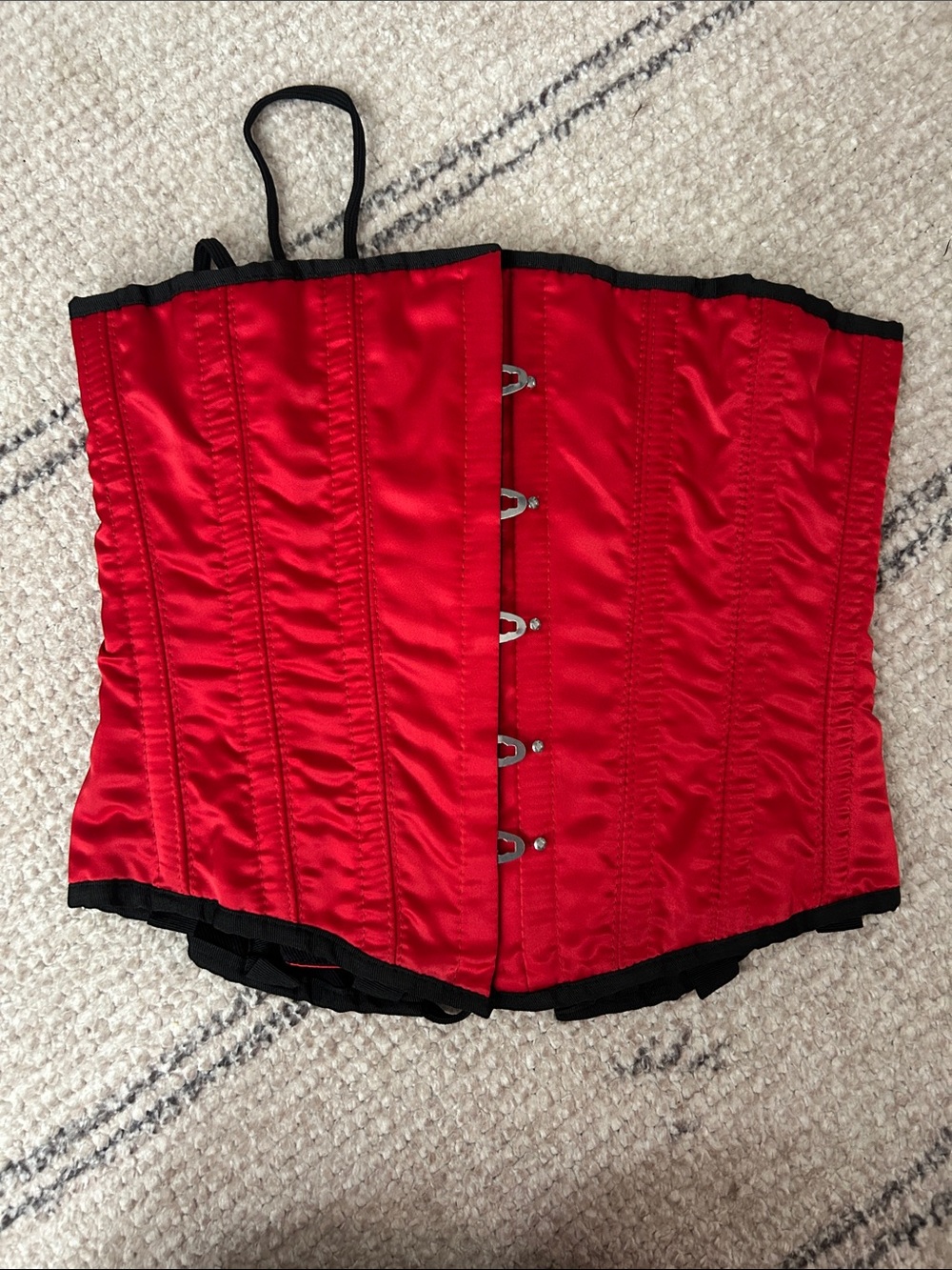 Red Satin Boned Corset - Women Intimates